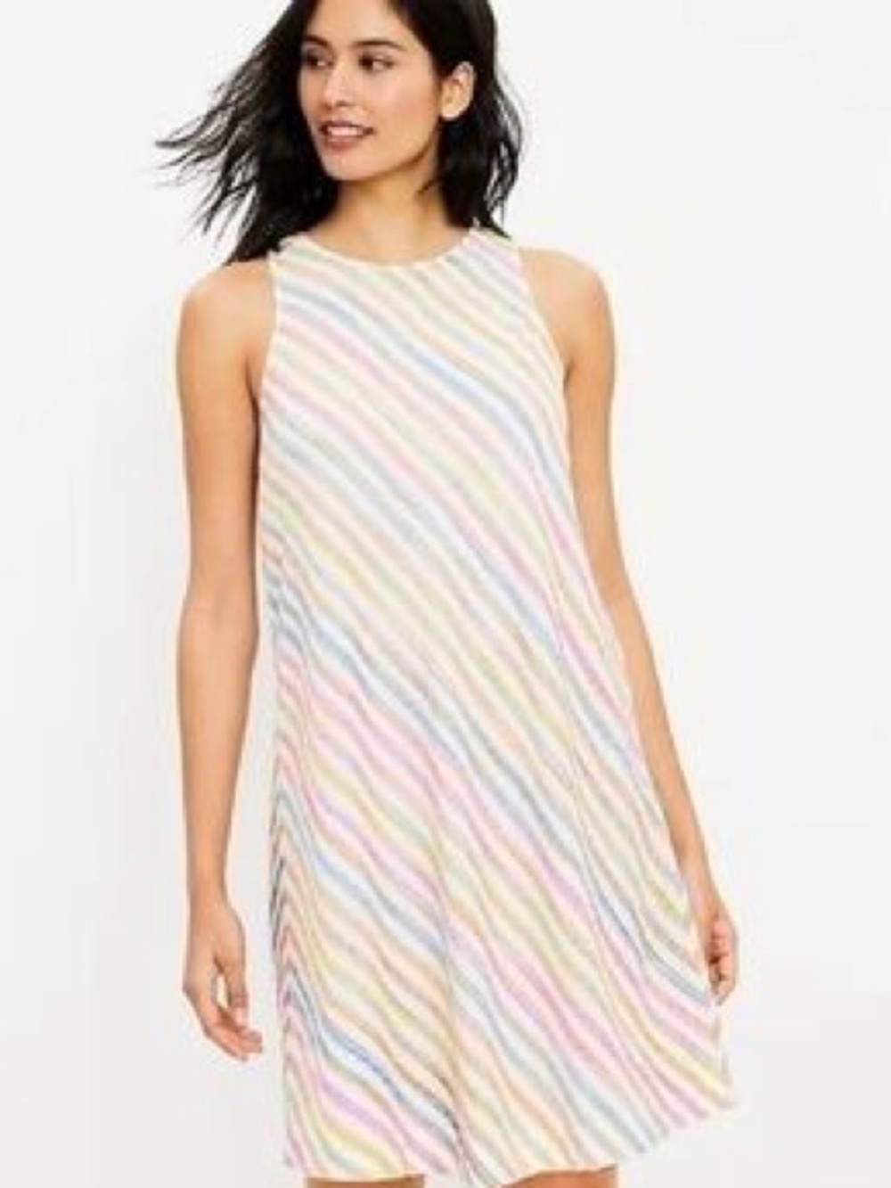 Lou & Grey Multicolor Textured Stripe Swing Dress – Size Medium